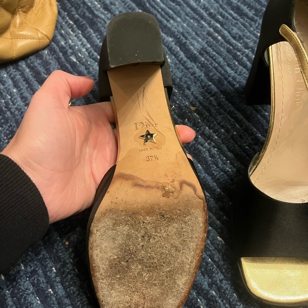 Dior Black and Gold Women's Heels - Picture 5 of 8